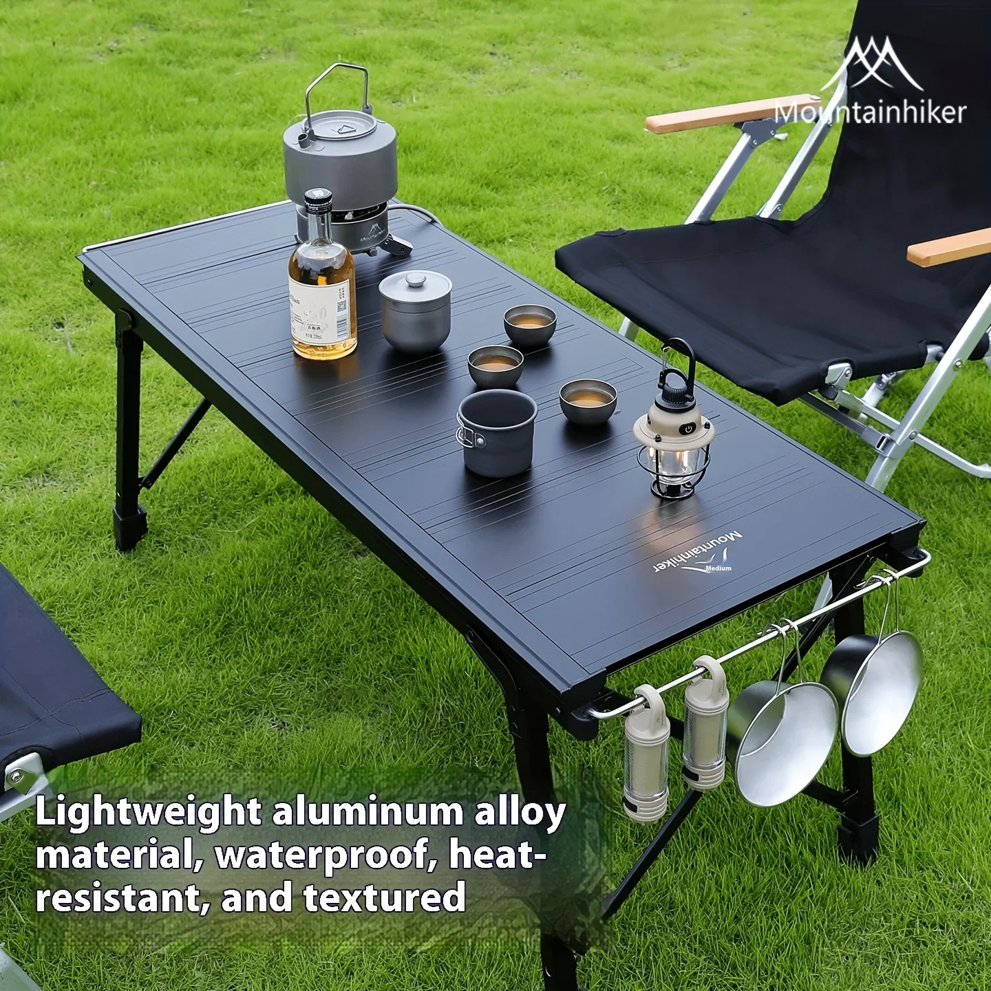 Camping Cooking Table - ม้านั่งปรับระดับสำหรับตั้งแคมป์แบบพับได้ Mountainhiker ระบบทำอาหาร IGT แบบพกพาสำหรับใช้กลางแจ้ง โต๊ะอเนกประสงค์