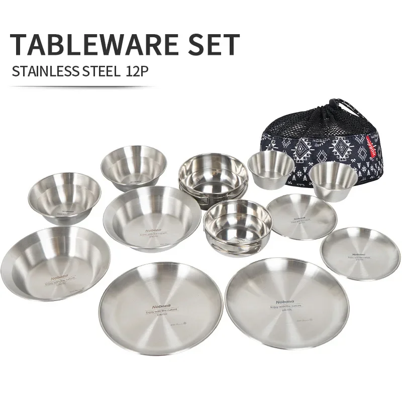 ชุดภาชนะใส่อาหารแบบพกพา 12 ชิ้ - Camping Cooking Dining Set บทวิจารณ์และราคา