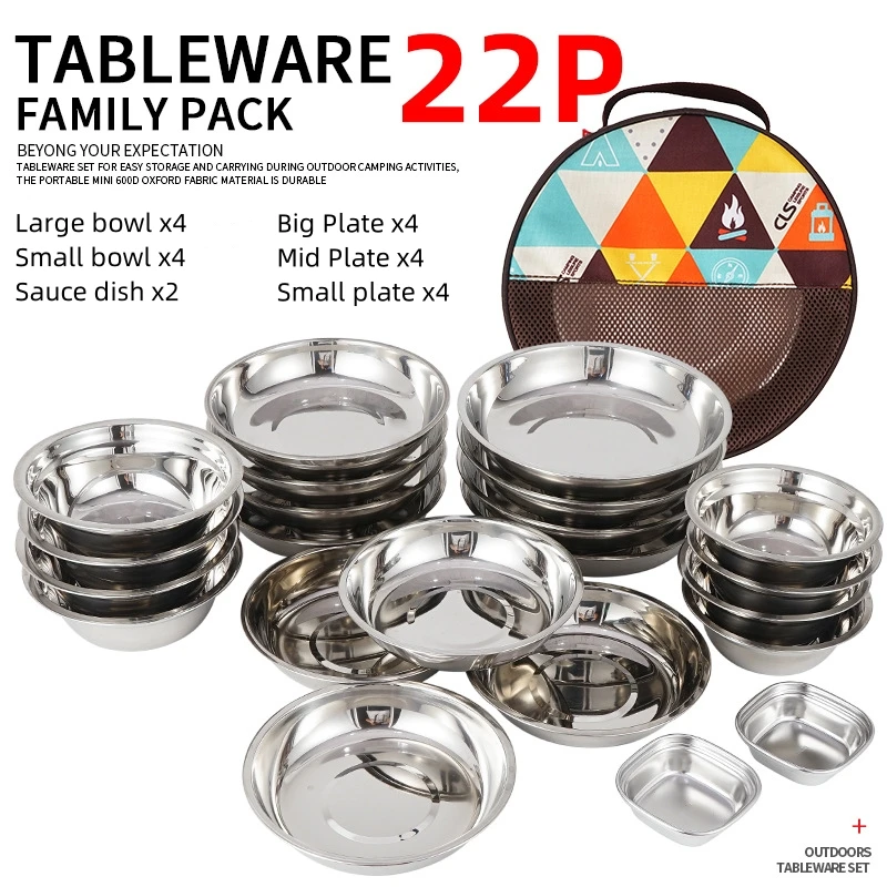 ชุดจานชามอาหารแบบพกพาสำหรับทำอ - Camping Cooking Dining Set บทวิจารณ์และราคา
