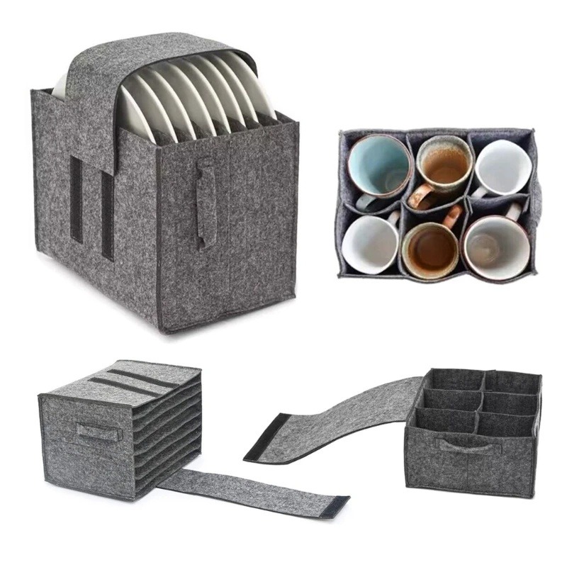 Felt แผ่นจานถ้วยผู้ถือกระเป๋า  - Camping Cooking Organizer บทวิจารณ์และราคา