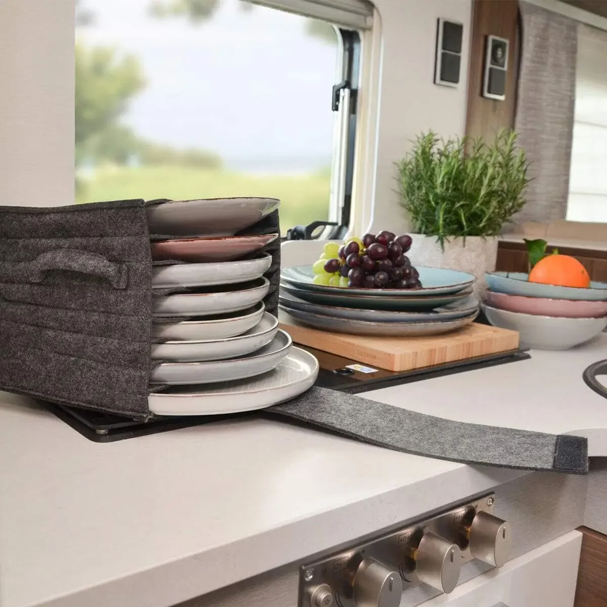 Felt แผ่นจานถ้วยผู้ถือกระเป๋า  - Camping Cooking Organizer บทวิจารณ์และราคา