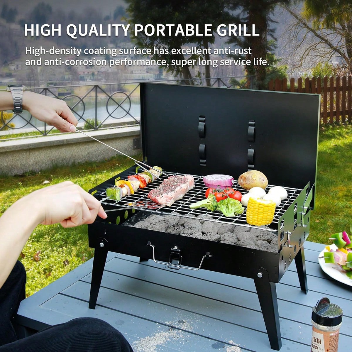 เตาปิ้งย่างถ่านแบบพกพาขนาดเล็ก - Camping Hiking Cooking บทวิจารณ์และราคา